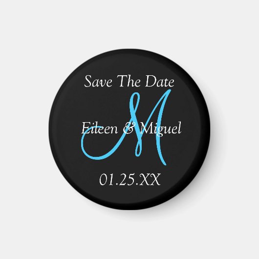 Save the Date für Monogram angepasste Hochzeitsinf Magnet (Vorne)