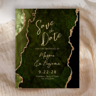 Save the Date für Olive Green Agate