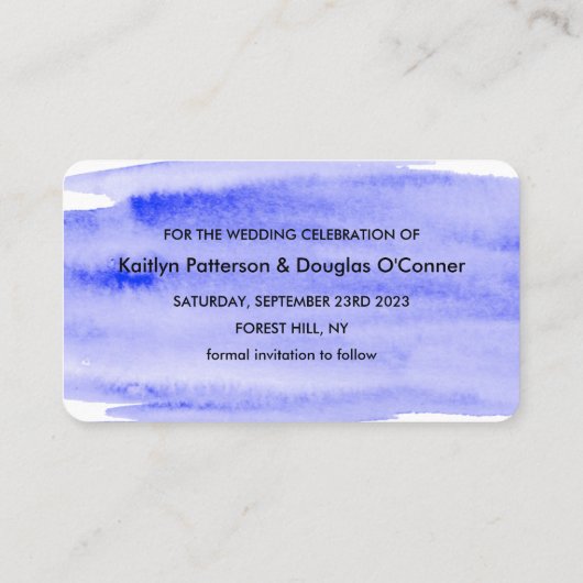 Save the Date für Pinselstriche Visitenkarte (Rückseite)