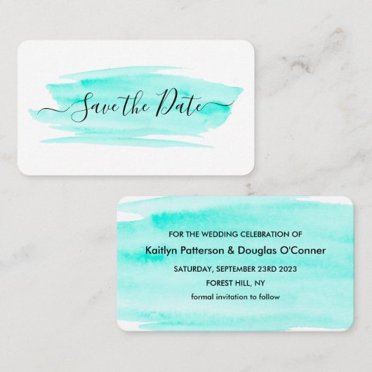 Save the Date für Pinselstriche Visitenkarte (Vorne/Hinten)