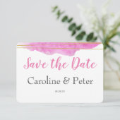 Save the Date für Rosa und Gold (Stehend Vorderseite)