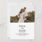 Save the Date für Schwarz/Weiß-Foto Einladung (Vorderseite)