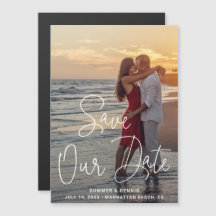 Save the Date für unser Date Elegante Script-Foto 