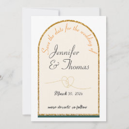 Save the Date für unsere Hochzeit/Goldkante Einladung