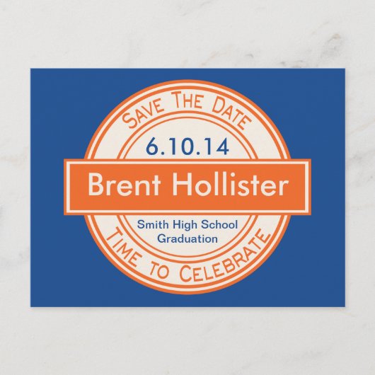 Save the Date für Vintage Stilsignatur-Abschluss Ankündigungspostkarte (Vorderseite)