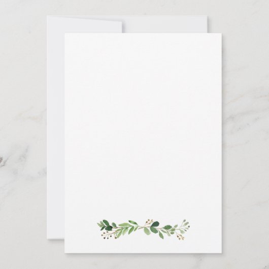 Save the Date für Wasserfarben-Grünpflanzen (Rückseite)