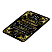 Save the Date Gatsby Wedding Art Deco Gold Black Magnet (Linke Seite)