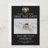 Save the Date Gay He sagte Ja Personalisiert Foto Ankündigung (Vorderseite)