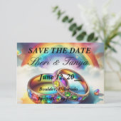 SAVE THE DATE Gay Wedding Einladung Ankündigung (Stehend Vorderseite)