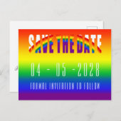 Save the Date Gay Wedding LGBT Gay Pride Party Postkarte (Vorne/Hinten)