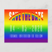 Save the Date Gay Wedding LGBT Gay Pride Party Postkarte (Vorderseite)
