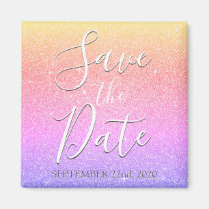 Save the Date Geburtstag Lila Glitzer Sparkle Magnet