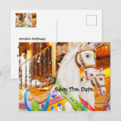 Save the Date Geburtstagskarte Postkarte (Vorne/Hinten)