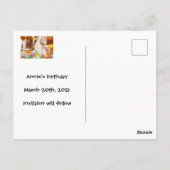 Save the Date Geburtstagskarte Postkarte (Rückseite)