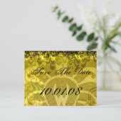 Save the Date - Gelb und grün Ankündigungspostkarte (Stehend Vorderseite)