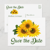 Save the Date Gelbblütenblume Verlobung Postkarte (Vorne/Hinten)
