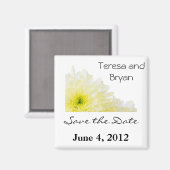 Save the Date gelbe Blume Magnet (Vorderseite/Rückseite)
