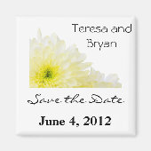 Save the Date gelbe Blume Magnet (Vorne)