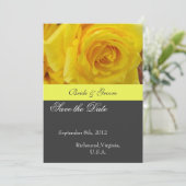 Save the Date, gelbe Rose-Blume Date (Stehend Vorderseite)