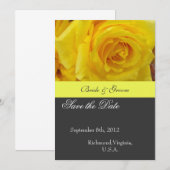 Save the Date, gelbe Rose-Blume Date (Vorne/Hinten)