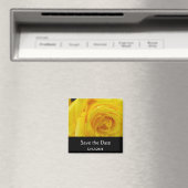 Save the Date, gelbe Rose-Blume Magnet (In Situ (Geschirrspüler))