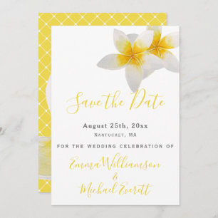 Save The Date   Gelbe tropische Blume Hochzeit