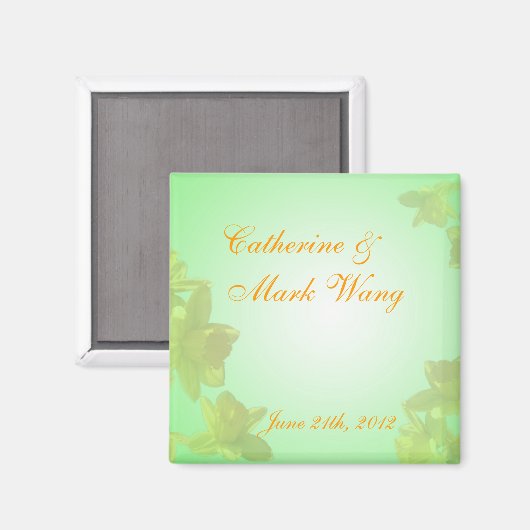 Save the Date, gelbe Tulpe-Blume Magnet (Vorderseite/Rückseite)