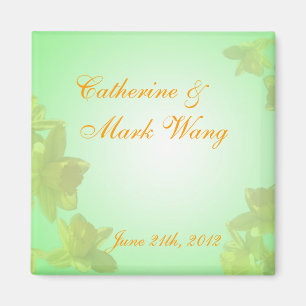 Save the Date, gelbe Tulpe-Blume Magnet