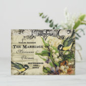 Save the Date, gelber Vogelkäfig, floralwirbel Save The Date (Stehend Vorderseite)