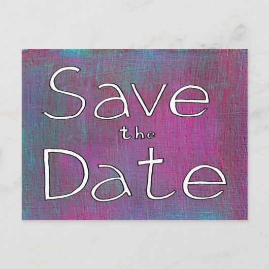 Save the Date gemalt Postkarte (individuell einste (Vorderseite)