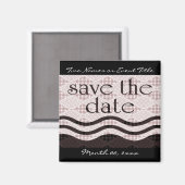 Save the Date: gemusterte Wellen: Magnet (Vorderseite/Rückseite)
