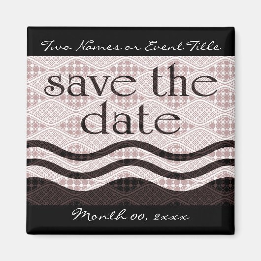 Save the Date: gemusterte Wellen: Magnet (Vorne)