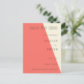 Save the Date geometrische Koralle Postkarte (Stehend Vorderseite)