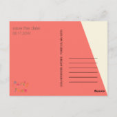 Save the Date geometrische Koralle Postkarte (Rückseite)