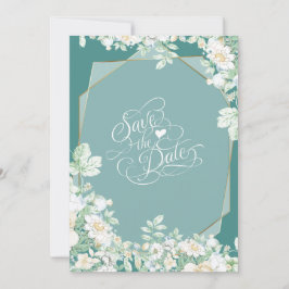 Save The Date | Geometrische Wildblumen und Berrie