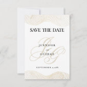 Save the Date geometrisches Weißgold (Vorderseite)