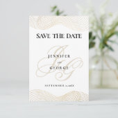 Save the Date geometrisches Weißgold (Stehend Vorderseite)