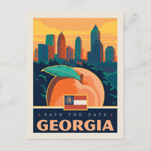 Save The Date   Georgia Einladungspostkarte