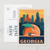 Save The Date | Georgia Einladungspostkarte (Vorne/Hinten)