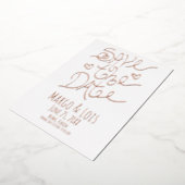 Save the Date gepresste Ribbon-Schrift Folieneinladung (Gedreht)