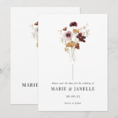 Save the Date gepresste Wildblume (Vorne/Hinten)