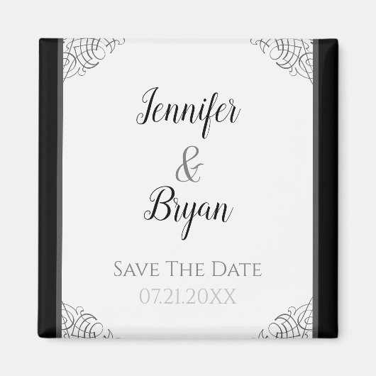 Save the Date Gerahmt Magnet (Vorne)