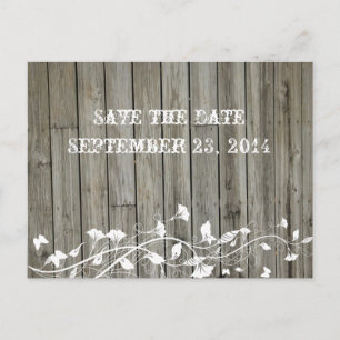 Save the Date geschliffenes Holz Ankündigungspostkarte