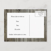 Save the Date geschliffenes Holz Ankündigungspostkarte (Rückseite)