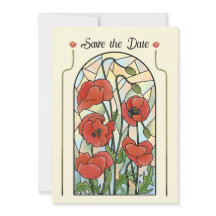 Save the Date gestanzte Glass Poppies
