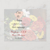 "Save the Date" gezackte Edge Heart Bouquet Templa Postkarte (Rückseite)