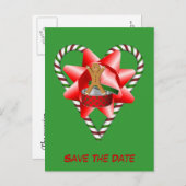 Save the Date Gingerbrei Cookie Man Holiday Ankündigungspostkarte (Vorne/Hinten)
