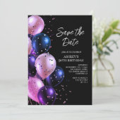 Save the Date Glam 50. Geburtstag Einladung (Stehend Vorderseite)