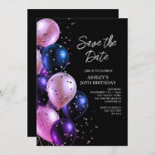 Save the Date Glam 50. Geburtstag Einladung (Vorne/Hinten)