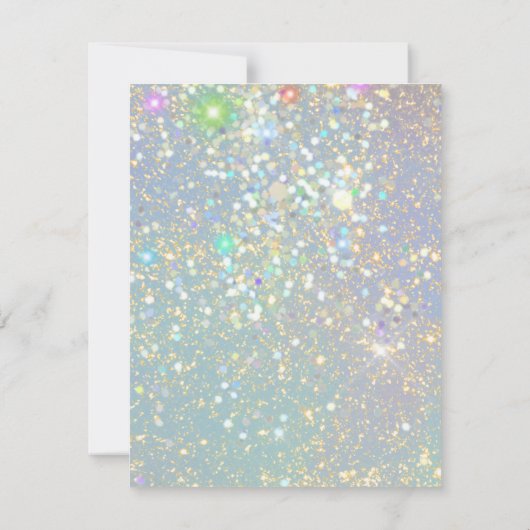 Save the Date Glam Holographic Glitzer Moderner (Rückseite)